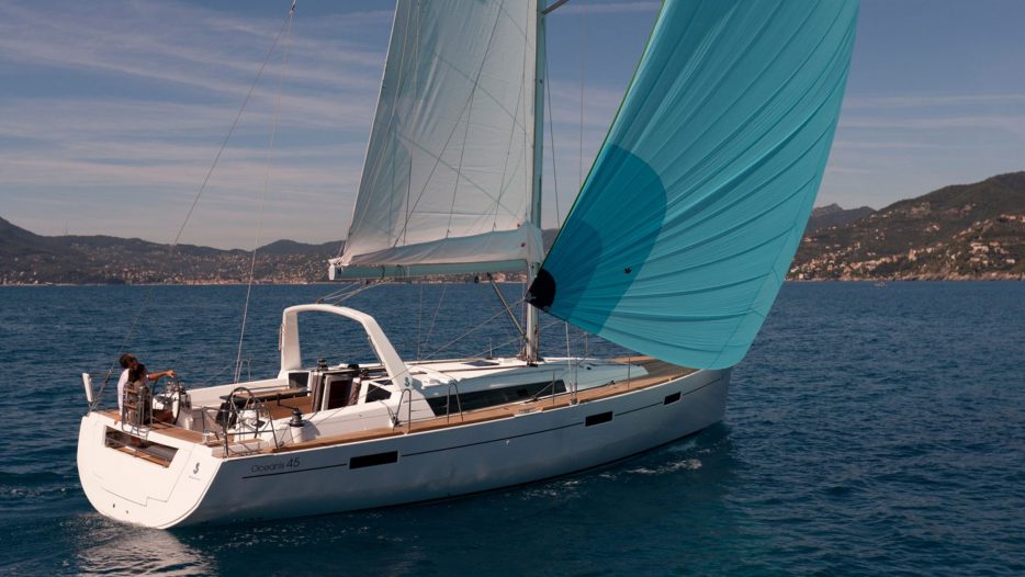 2017 Beneteau 45 side of boat