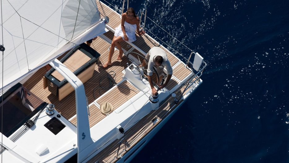 2017 Beneteau 45 top view of cockpit