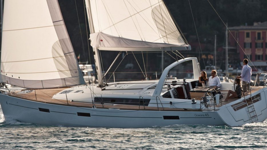 2017 Beneteau 45 side of boat