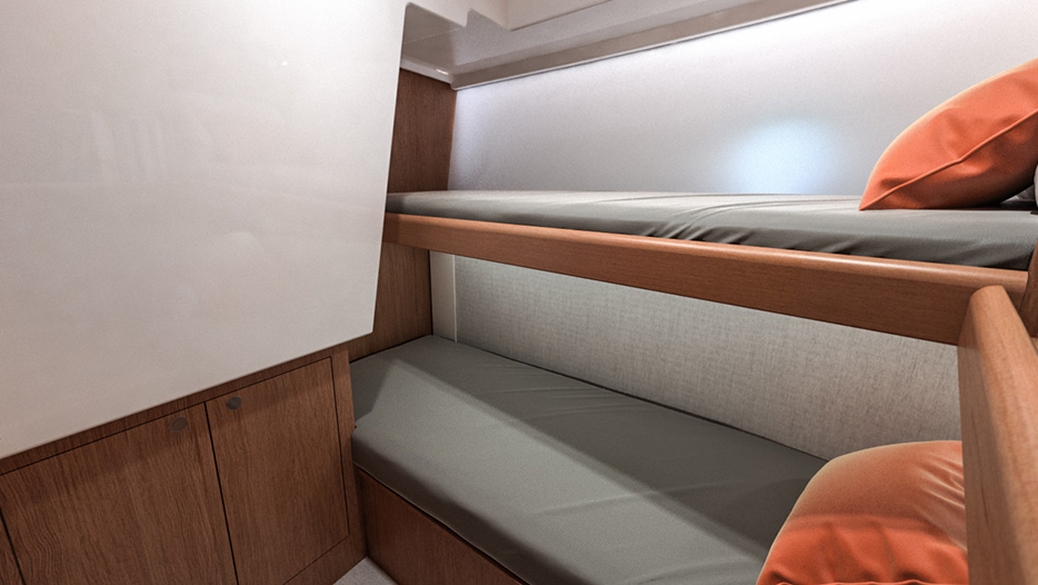 Beneteau Swift Trawler 35 bunk beds
